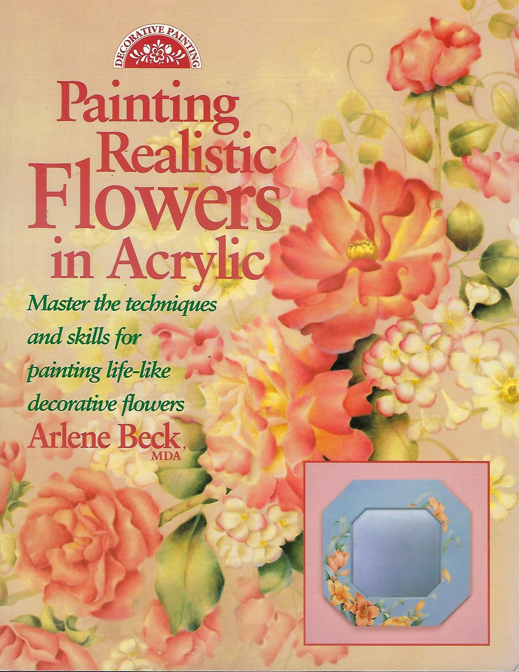 Decorative Painting Bookstore Painting Realistic Flowers in Acrylic